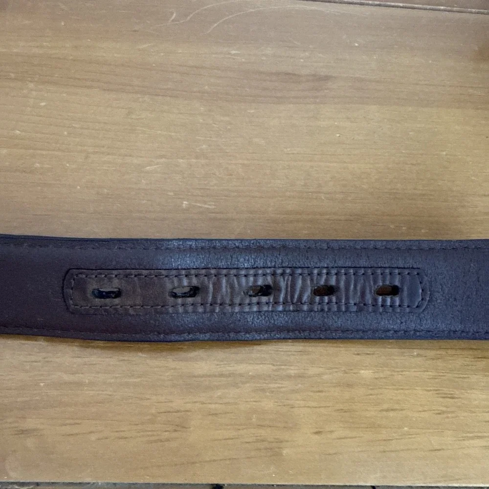 Vintage DDD 3D Men's Western Belt Brown Genuine Leather Gold Tone Buckle Size-34